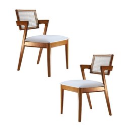 Conjunto de Mesa Gavea 1,80m com 6 Cadeiras - Madeira Tauari, Tampo - Távoli Decor - 2