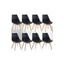 Ver imagem 1 de Kit C|8 Cadeira Leda Preta - Charles Eames Wood com Almofada