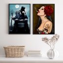 Ver imagem 2 de Kit 2 Quadros Umbanda Tranca Ruas e Maria padilha 45x34cm - com Vidro:madeira Branca