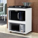 Ver imagem 1 de Balcão para Cooktop 4 Bocas Turim com 1 Prateleira em MDP 77cm Branco Kaiki Móveis