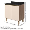 Ver imagem 3 de Balcão com Tampo 2 Portas MDF 80 cm Kali 1222322 Carvalho Toq Off White Nicioli