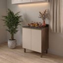Ver imagem 6 de Balcão com Tampo 2 Portas MDF 80 cm Kali 1222322 Carvalho Toq Off White Nicioli