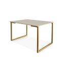 Ver imagem 2 de Mesa de Jantar Steel Estilo Industrial Pés de Aço 120x80cm Dourado/Off White