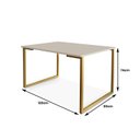 Ver imagem 3 de Mesa de Jantar Steel Estilo Industrial Pés de Aço 120x80cm Dourado/Off White