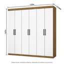 Ver imagem 7 de Guarda Roupa Infantil Iona 6 Portas Freijó com Branco