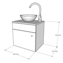 Ver imagem 4 de Gabinete Banheiro Lavabo Cuba Pia Redonda Espelho 44cm Suspenso 100% Madeira Mdp Branco