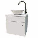 Ver imagem 5 de Gabinete Banheiro Lavabo Cuba Pia Redonda Espelho 44cm Suspenso 100% Madeira Mdp Branco