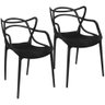 Kit 2 Cadeiras Monobloco Allegra Preta Preto - 1
