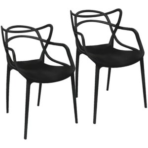 Kit 2 Cadeiras Monobloco Allegra Preta Preto