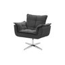 Poltrona Decorativa Opala Cinza Chumbo Base Giratória - 1