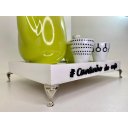 Ver imagem 1 de Bandeja Cantinho do Café com Pés de Metal e Espelho 20x30cm:branca/prata