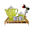 Ver imagem 2 de Bandeja Cantinho do Café com Pés de Metal e Espelho 20x30cm:branca/prata