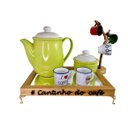 Ver imagem 3 de Bandeja Cantinho do Café com Pés de Metal e Espelho 20x30cm:branca/prata