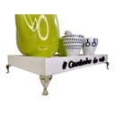 Ver imagem 6 de Bandeja Cantinho do Café com Pés de Metal e Espelho 20x30cm:branca/prata