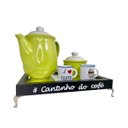 Ver mais imagens de Bandeja Cantinho do Café com Pés de Metal e Espelho 20x30cm:branca/prata