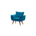 Ver imagem 1 de Poltrona Decorativa Opala Azul Turquesa Pé Palito