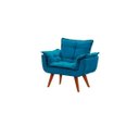 Ver imagem 1 de Poltrona Decorativa Opala Azul Turquesa Pé Palito