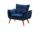 Ver imagem 1 de Poltrona Decorativa Opala Azul Marinho Pé Palito