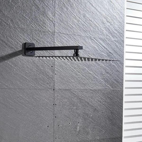 Ducha Chuveiro Slim Preto Quadrado 30X30Cm Preto Fosco - 3