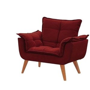Poltrona Decorativa Opala Vermelho Bordô Pé Palito