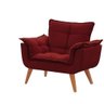 Poltrona Decorativa Opala Vermelho Bordô Pé Palito - 1