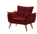 Ver imagem 1 de Poltrona Decorativa Opala Vermelho Bordô Pé Palito