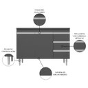 Ver imagem 3 de Balcão Gabinete Para Pia 100cm 2 Portas Andréia Cinza - AJL Móveis