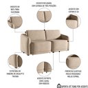 Ver imagem 3 de Sofá Cama Casal para Sala 236cm Polska K04 Veludo Bege - Mpozenato