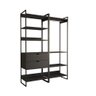 Guarda Roupa Aberto Industrial Casal 2 Módulos Preto Cabideiro com Gavetas Ferro Preto - 2