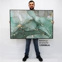 Ver imagem 2 de Quadro Decorativo em Canvas Abstrato Mármore Verde Safira TaColado Moldura Flutuante 4,5cm Freijó 12