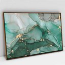 Ver imagem 1 de Quadro Decorativo em Canvas Abstrato Mármore Verde Safira TaColado Moldura Flutuante 4,5cm Freijó 12