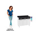 Ver imagem 2 de Balcão de Cozinha de Aço Triplo com Tampo Rose Multimóveis CR6091 Branco/Preto