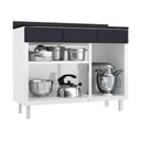 Ver imagem 3 de Balcão de Cozinha de Aço Triplo com Tampo Rose Multimóveis CR6091 Branco/Preto