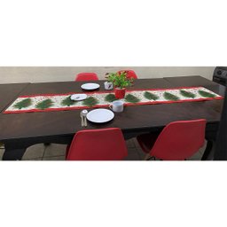 Caminho de Mesa Toalha Passadeira Natal Natalino Trilho Mesa de Jantar Decoraçao Arvore de Natal Fes - 7