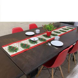 Caminho de Mesa Toalha Passadeira Natal Natalino Trilho Mesa de Jantar Decoraçao Arvore de Natal Fes - 6