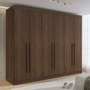 Ver imagem 1 de Guarda Roupa Casal 100% MDF 6 Portas 6 Gavetas Paris Plus Marrom/Castanho