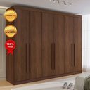 Ver mais imagens de Guarda Roupa Casal 100% MDF 6 Portas 6 Gavetas Paris Plus Marrom/Castanho
