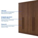 Ver imagem 7 de Guarda Roupa Casal 100% MDF 6 Portas 6 Gavetas Paris Plus Marrom/Castanho