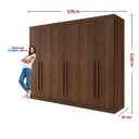 Ver imagem 6 de Guarda Roupa Casal 100% MDF 6 Portas 6 Gavetas Paris Plus Marrom/Castanho