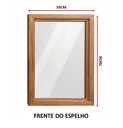 Ver imagem 3 de Espelho Retangular Decorativo 50x70cm Paulicéia Madeiras:Natural