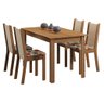 Conjunto Sala de Jantar Madesa Bea Mesa Tampo de Madeira 4 Cadeiras - Rustic/crema/floral Hibiscos - 3