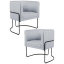 Ver imagem 1 de Kit 2 Poltronas Base Aço Betina C-315 Linho Cinza