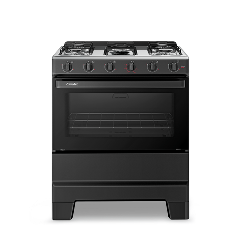 Fogão de Piso Esmaltec 5 Bocas com Acendimento Manual Preto Ideal Pop