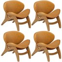 Ver imagem 1 de Kit 4 Poltronas Decorativa Orgânica Sala Living Kadosh L02 Couríssimo Whisky - Lyam Decor