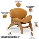Ver imagem 4 de Kit 4 Poltronas Decorativa Orgânica Sala Living Kadosh L02 Couríssimo Whisky - Lyam Decor