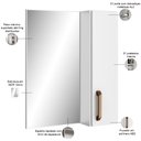 Ver imagem 5 de Conjunto Banheiro Gabinete com Pés 50cm Lavatório e Armário Allegra B06 Branco - Lyam Decor