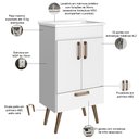 Ver imagem 6 de Conjunto Banheiro Gabinete com Pés 50cm Lavatório e Armário Allegra B06 Branco - Lyam Decor