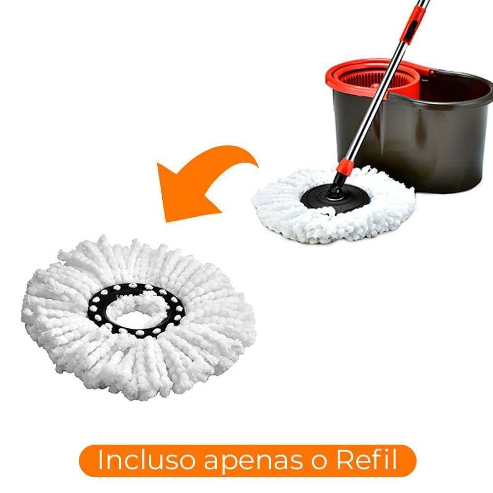 Refil para Mop Giratório Esfregão Microfibra Branco - Powermaid - 5