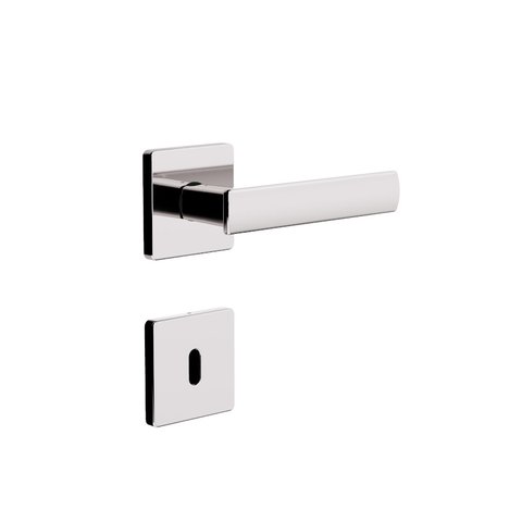 Fechadura 3f Linha Design Roseta Quadrada Inox Interna - Cromado