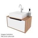Ver imagem 5 de Gabinete para Banheiro 60cm 1 Porta Tecno Mobili BN3646 Marrom/Branco